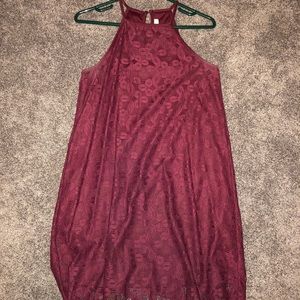 maroon lace dress
